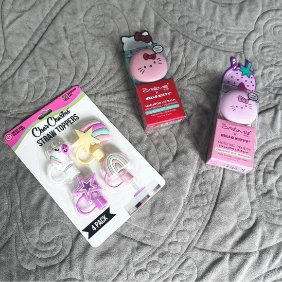 Crème Shop x Hello Kitty Bundle w/ Char Charms Staw Toppers & Macaron Lip Balm - Picture 4 of 4